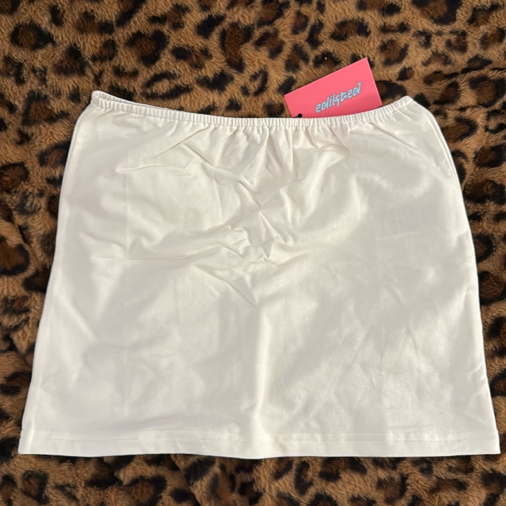 Edikted white mini skirt low rise
